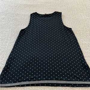 J. Jill Black Top with White Polka Dots